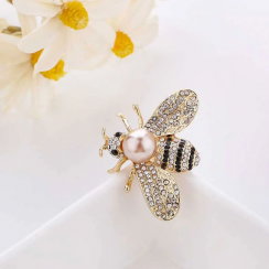 25 Packs Gold Rhinestone Bumble Brooch