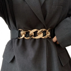 10 Packs Elastic Wide Belt for Dress Jacket With Metal Fashion Clip Buckle