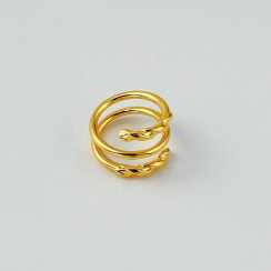 8 Packs 18K Gold Plated Brass Twist Rings